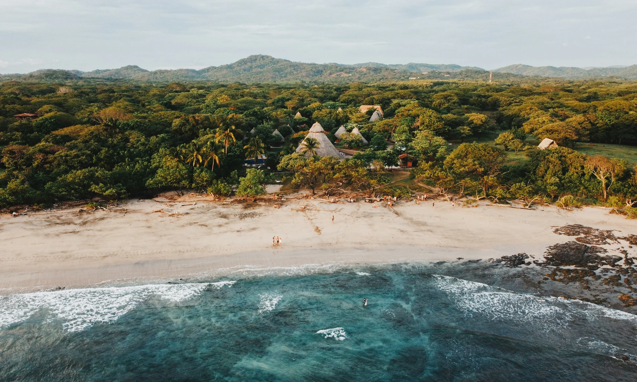 Tamarindo coastline, forest and Pacific Ocean